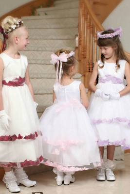 petal pink flower girl dresses