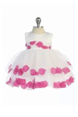 Girls Dress Style 5251- Sleeveless Satin and Tulle Double Petal Dress in Choice of Color