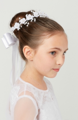 Head wreath Bridal Quality Crown Style 534- WHITE