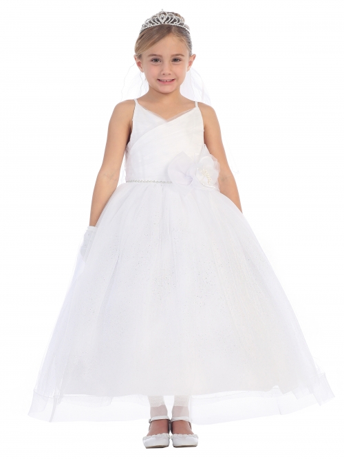 TT_5672 - Girls Dress Style 5672- WHITE- Organza And Tulle with Horse Hair  Skirt Dress with Matching Bolero - Tip Top Kids - Flower Girl Dresses -  Flower Girl Dress For Less