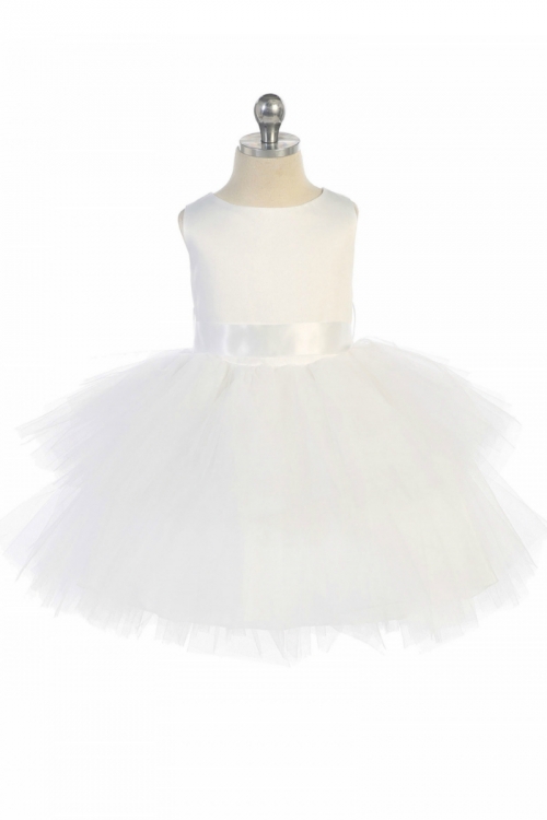 White Short Tulle Dress for Girls