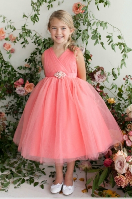 coral orange color dress