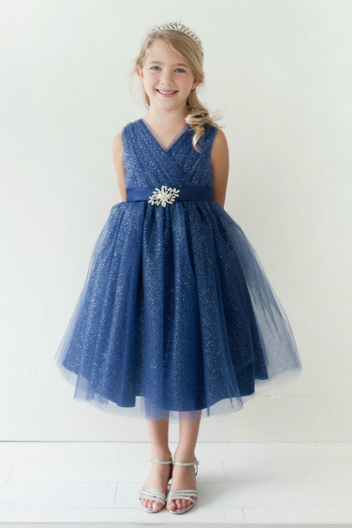 BluNight Collection High Low Sparking Rhinestone Little Girl Special Occasion