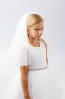 Communion Veil- Style 716 with Comb - Simple Edge- In Choice of Color
