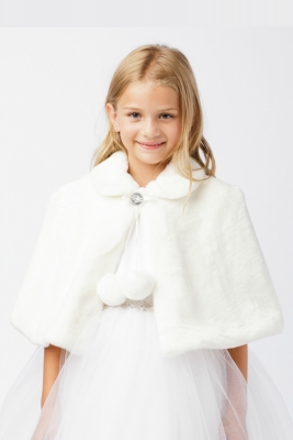 Flower Girl Communion Faux Fur Cape- Style 7891