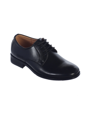 Boys Shoe Style S105-106- Little Boys and Big Boys Matte Shoes In Black
