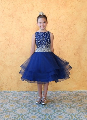 SALE - Girls Dress Style TY008 - In Navy Blue