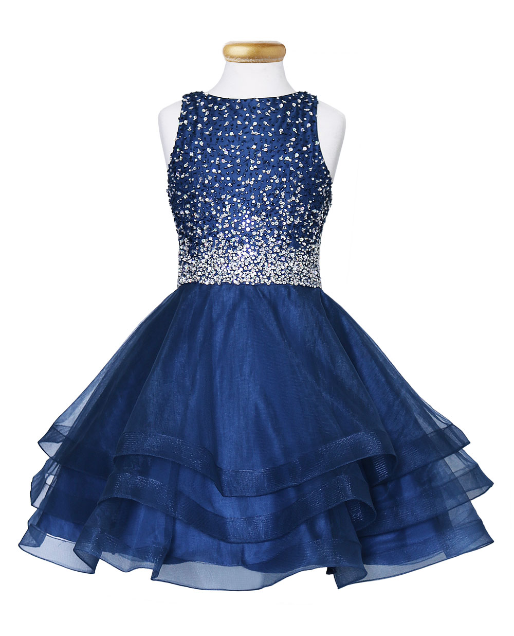 SALE_CA_TY008NV - SALE - Girls Dress Style TY008 - In Navy Blue - Navy -  Flower Girl Dresses - Flower Girl Dress For Less