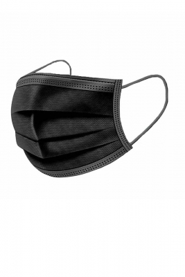 Black Disposable Adult Face Masks - Pack of 50
