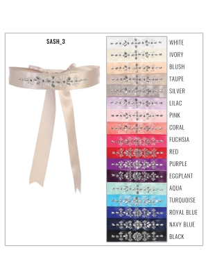 Girls Dress Beaded Ribbon SASH-3- In Choice of Color