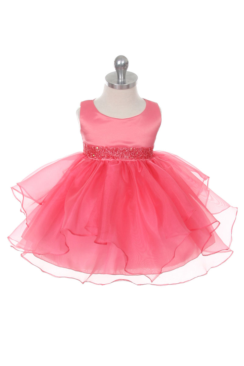 CB_0302COb - Girls Dress Style 0302- CORAL Sleeveless