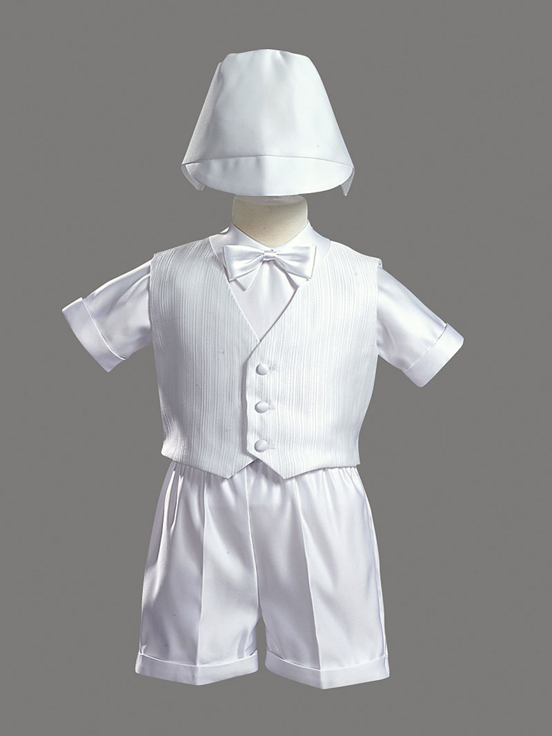 Boys Baptism-Christening Vest Set Style 8460- Vest and Satin Shorts Set