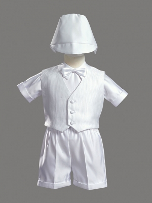 Boys Baptism-Christening Vest Set Style 8460- Vest and Satin Shorts Set