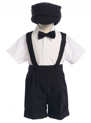 Boys 4 Piece Suspenders and Shorts with Hat Style 850
