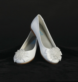 SALE White Shoes with Beaded Front- Style Anna