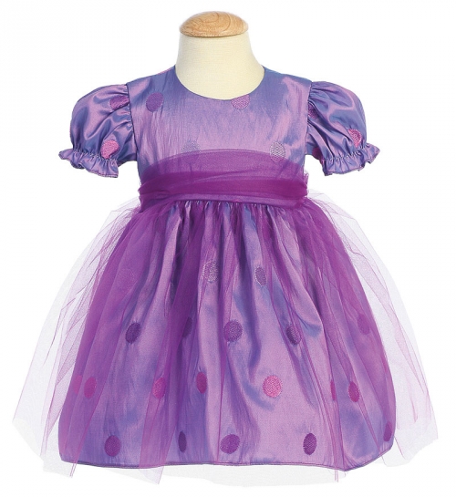 Purple Polka Dot Flower Girl Dress