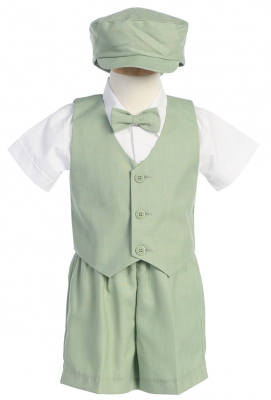 Vest and Shorts Set Style G750PS - Pistachio Vest and Shorts with Hat Set