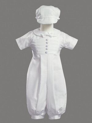 Boys Baptism-Christening Romper Style GABRIEL- Short Sleeved Long Romper
