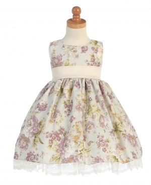 Girls Dress Style M675- Sleeveless Floral Inspired Cotton Dress