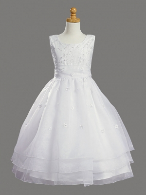 SALE_Embroidered Organza and Pearled Bodice in White