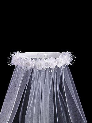 Girls Floral Headwreath with Veil Style T-4