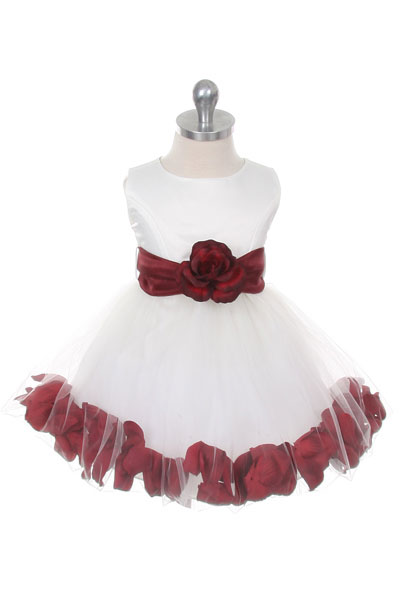 white and wine flower girl dresses