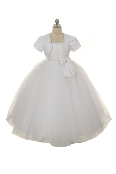 RK_1012W - Girls Dress Style 1012- WHITE Sleeveless Satin Tulle Dress ...