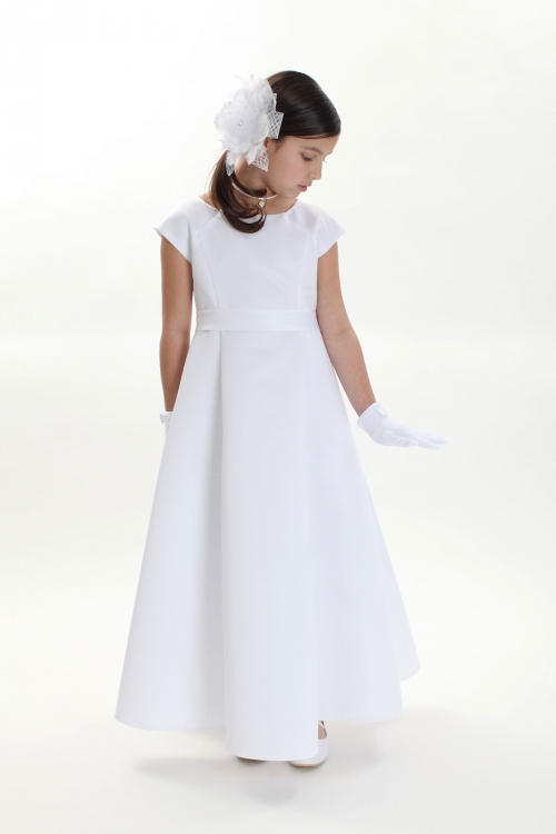 sachin and babi light blue dress RK_535_14 - Girls Dress Style 535- WHITE Satin Cap Sleeve Aline Dress - All  Satin Dresses - Flower Girl Dresses