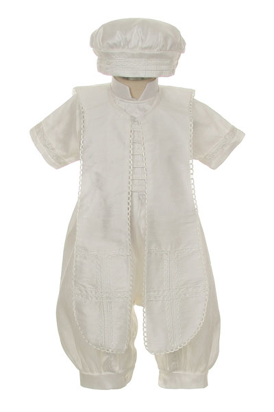 Boys Christening and Baptism Set Style RB100- Choice of White or Ivory Silk Jump