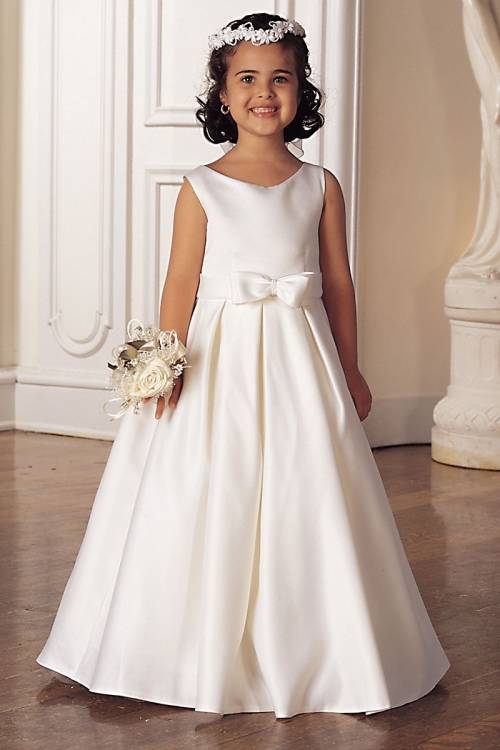 Sp 547 Flower Dress Style White Or Ivory Sleeveless Flower Dress Style 547 White Or Ivory Sleeveless Bridal All Satin With