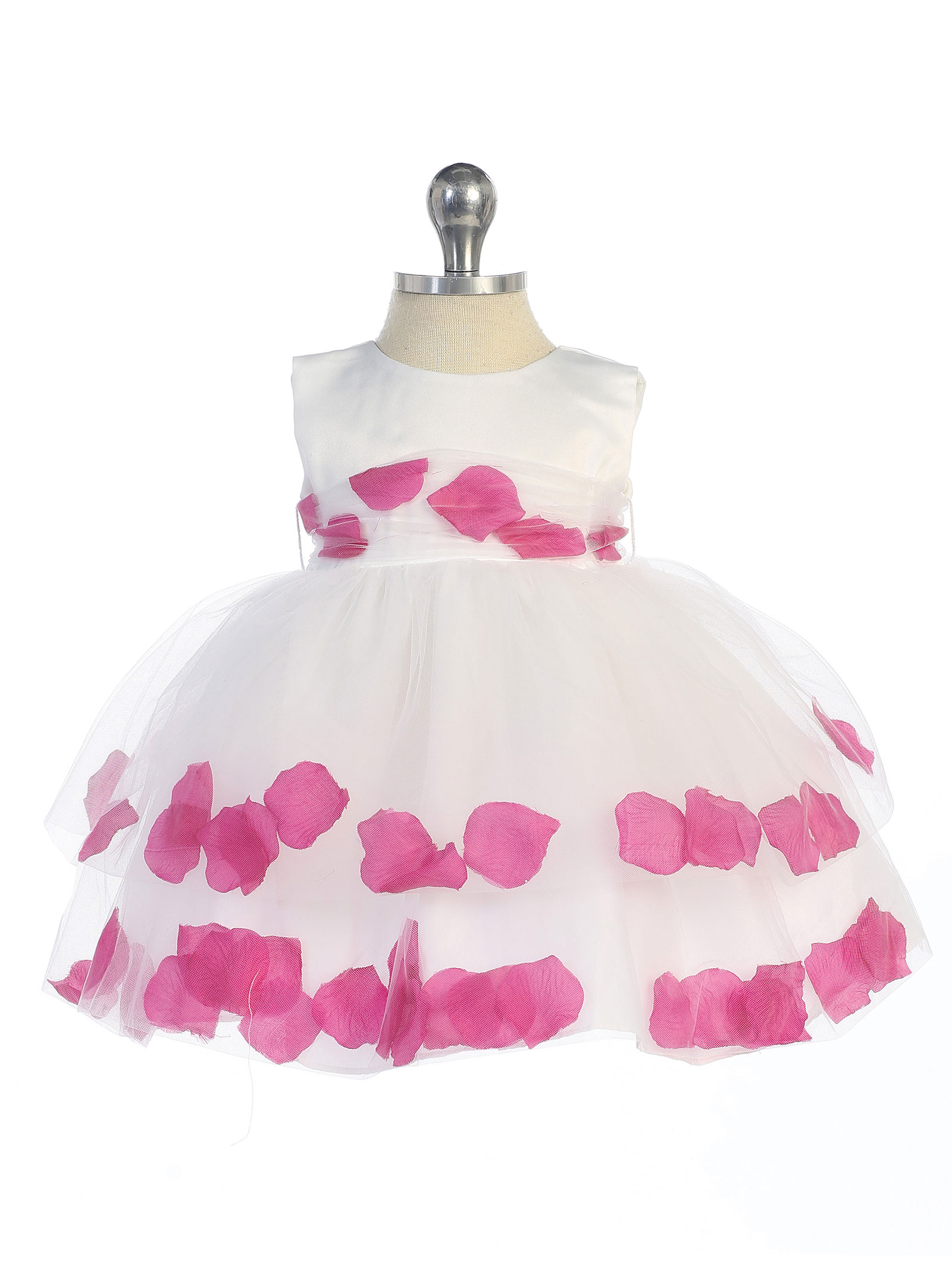 Girls Dress Style 5251- Sleeveless Satin and Tulle Double Petal Dress in Choice