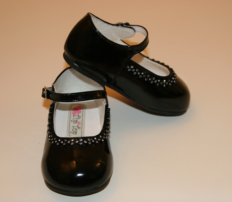 TT_S49B Flower Girl Shoe Style S49 Soft Patent Shoe with Cute
